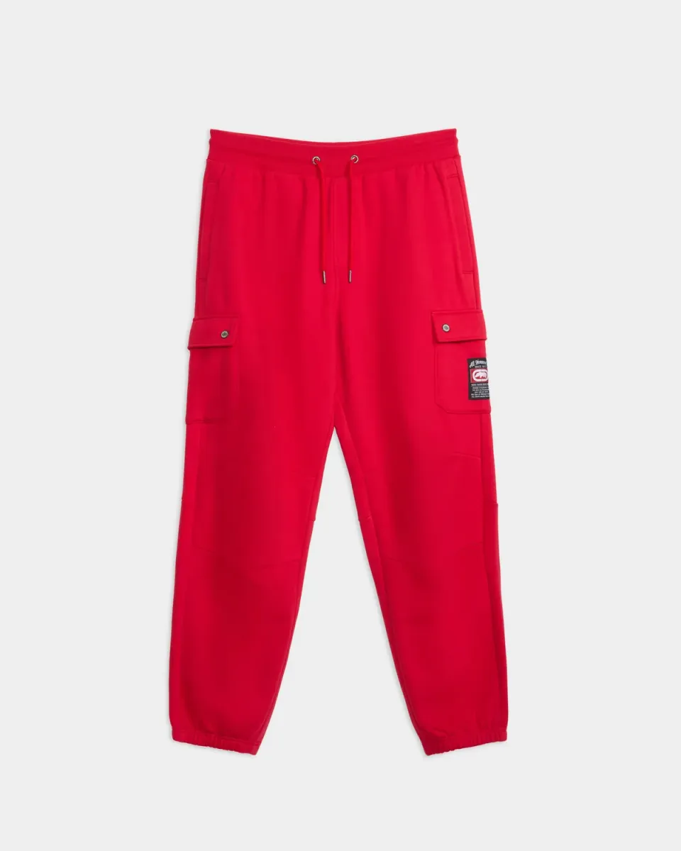 Ecko Red Cargo Pocket Fleece Baggy pantaloni fleece bumbac