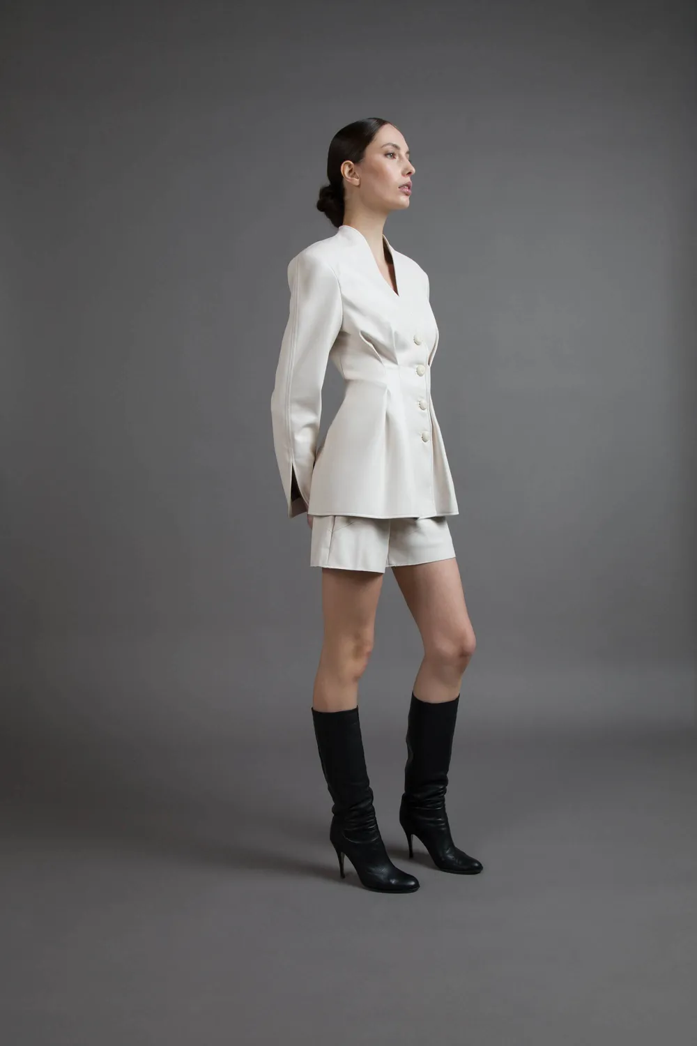 Gattinoni Couture geaca ecopiele nasturi viscose