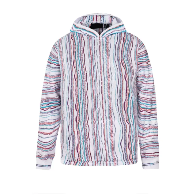 COOGI Light Weight Sweater Knit Hoody White Base hanorac alb