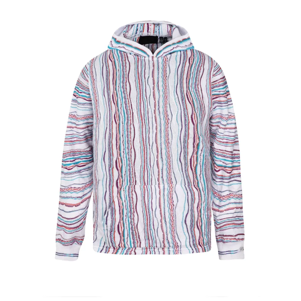 COOGI Light Weight Sweater Knit Hoody White Base hanorac alb