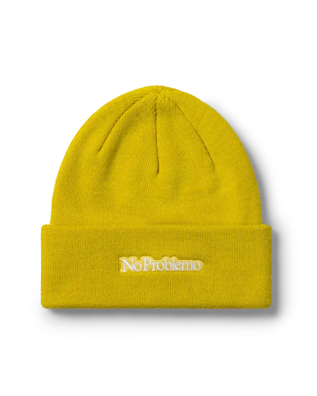 No Problemo Mini Problemo Beanie căciulă galben tricotată