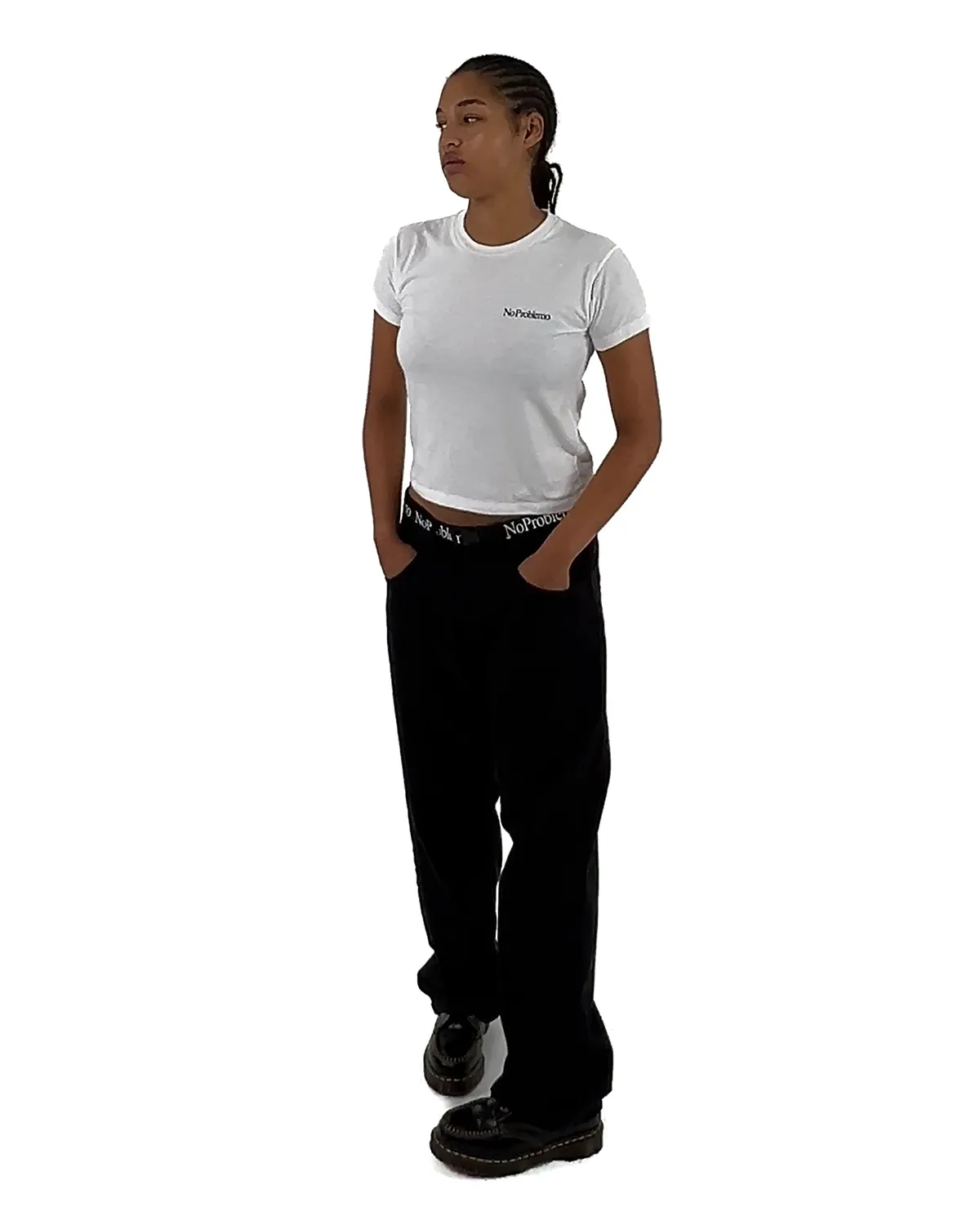 No Problemo Mini Problemo tricou alb bumbac mânecă scurtă