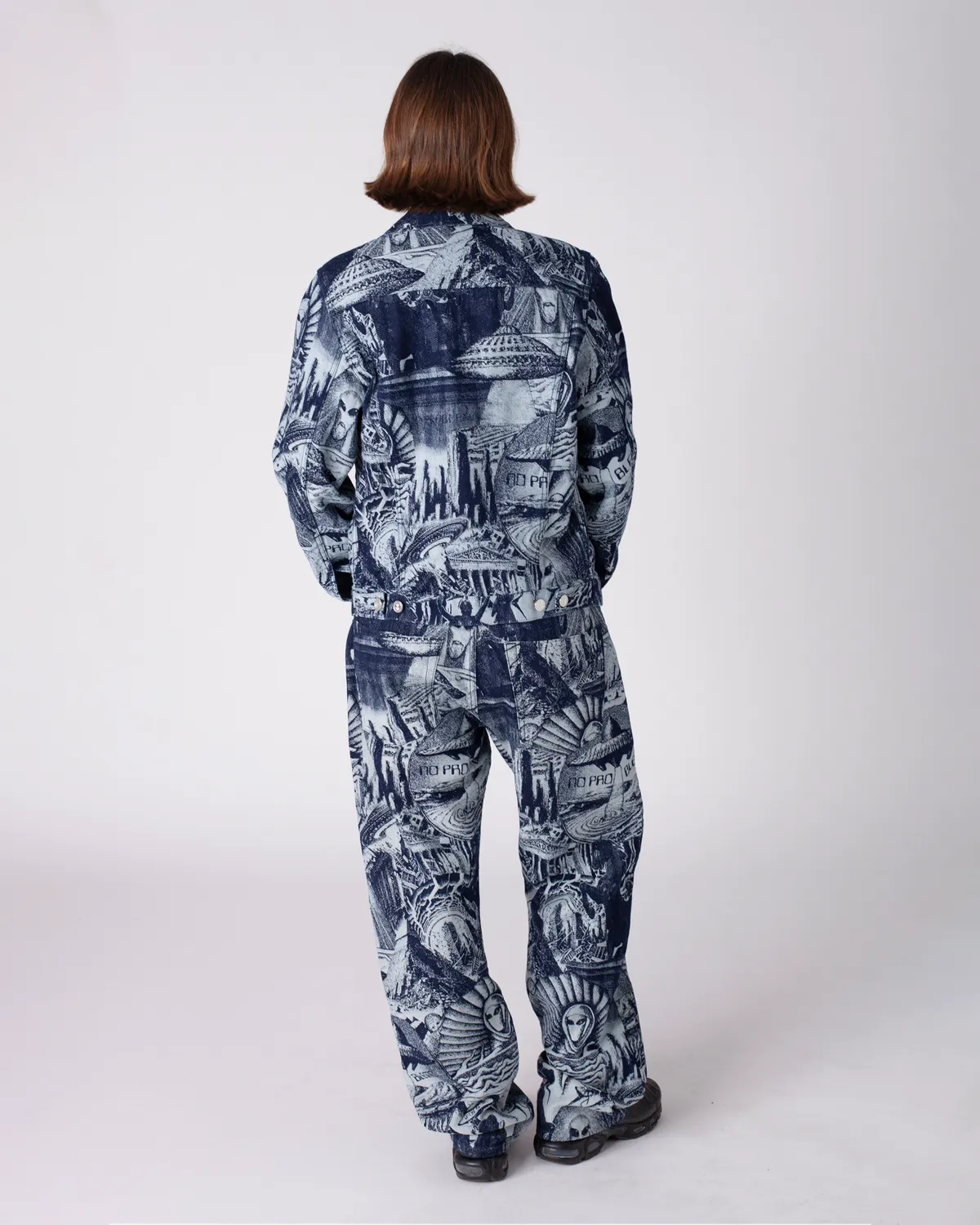 No Problemo Apocalypse Jacquard Bagi Jean blugi albastri bumbac