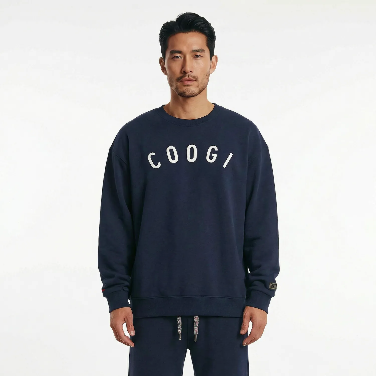 COOGI Statement Crew bluza oversize navy fleece