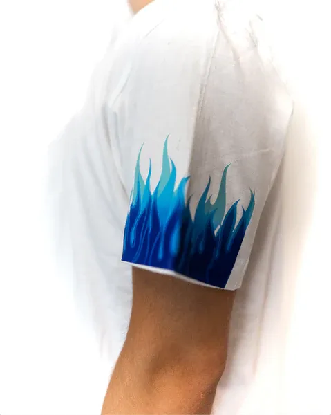 CREATEDBY White Gradient tricou boxy alb brodat