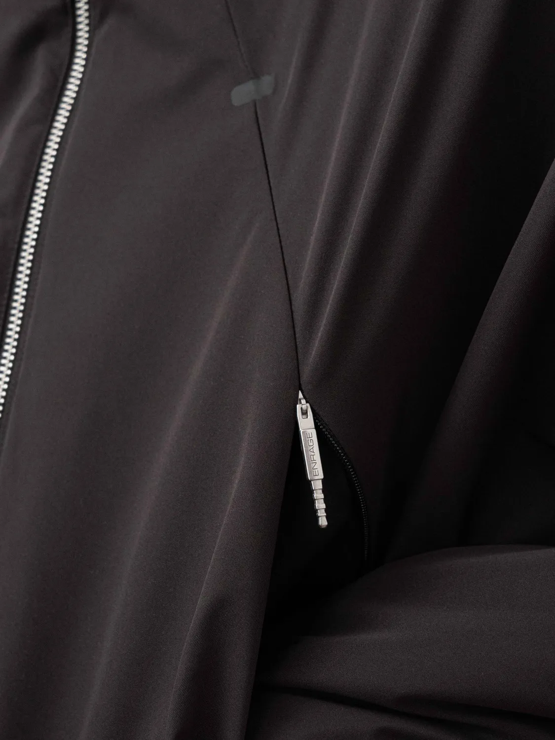 Audio Dark Brown geaca bomber maro cu fermoare ascunse
