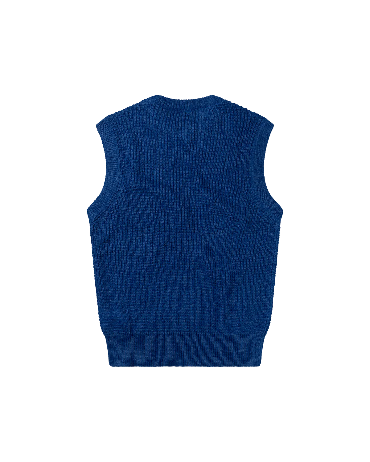 No Problemo Waffle Knit Sweater Vest vesta albastra mohair
