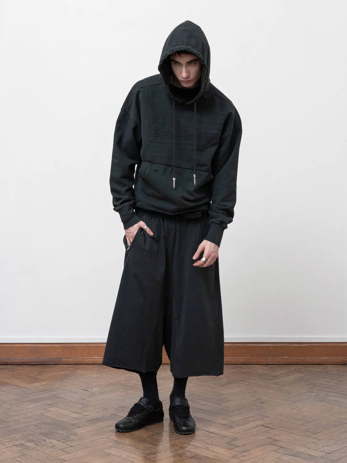 Enrage Panel Hoodie hanorac negru vintage