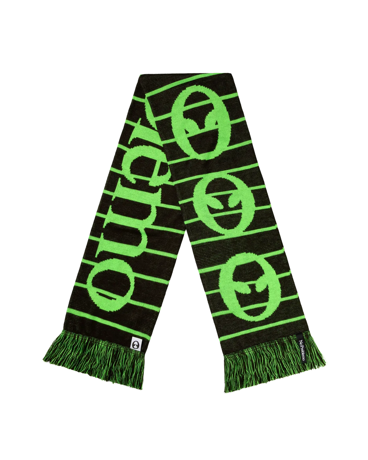 No Problemo Striped fular tricotat olive acrilic