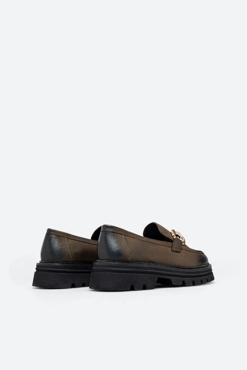 Gattinoni Planetarium Bell Mocasini nubuck khaki damă