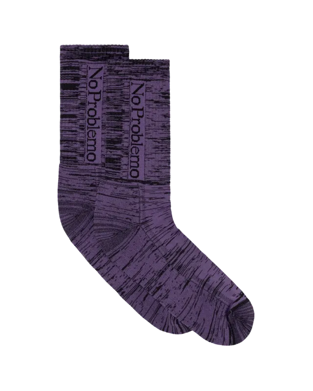 No Problemo Glitch Sock sosete mov jacquard