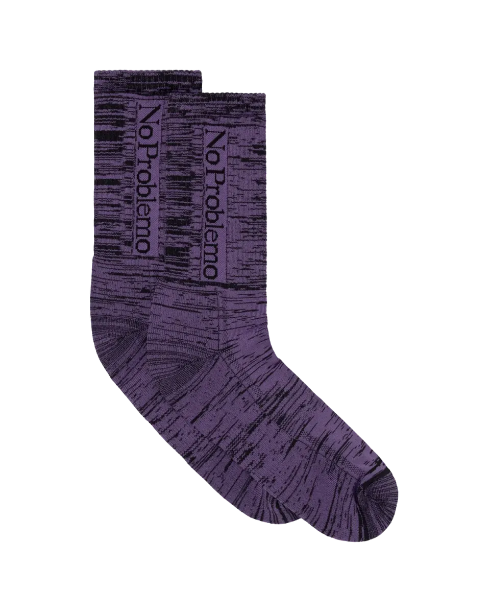 No Problemo Glitch Sock sosete mov jacquard