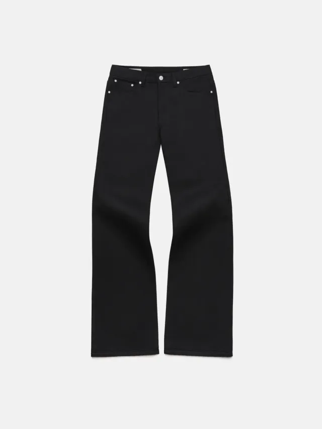 Enrage Bootcut Jeans blugi negri denim brut 14 oz