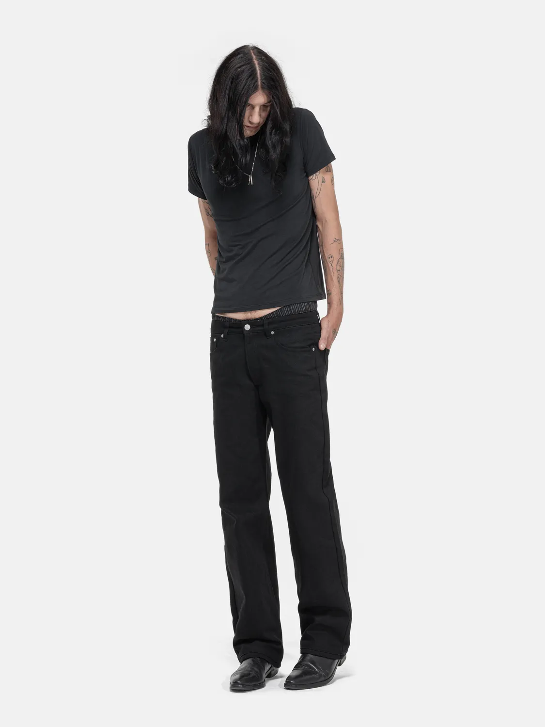 Enrage Straight Jeans blugi negri drepti