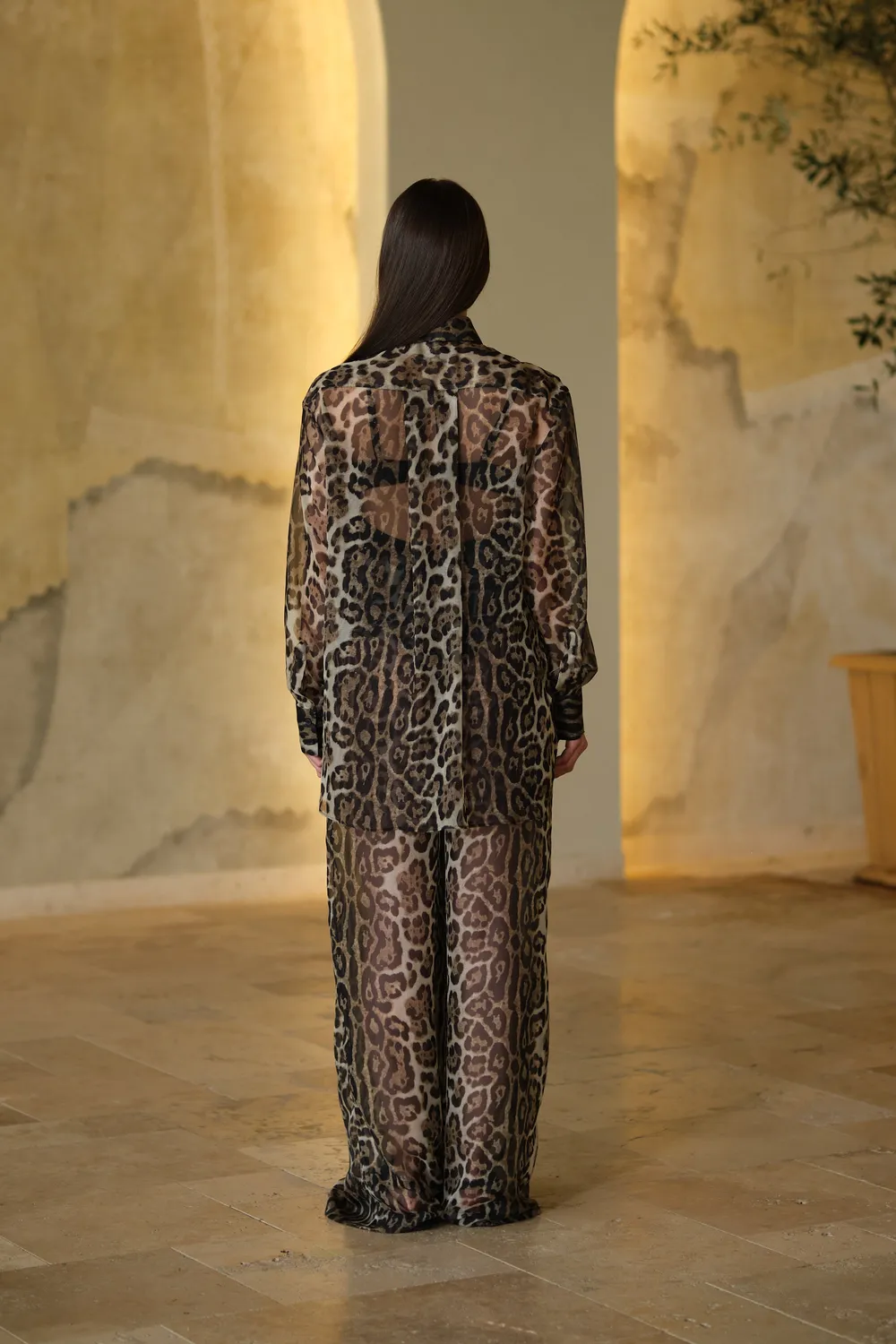 Dualitae ISLA set leopard voal poliester S-M