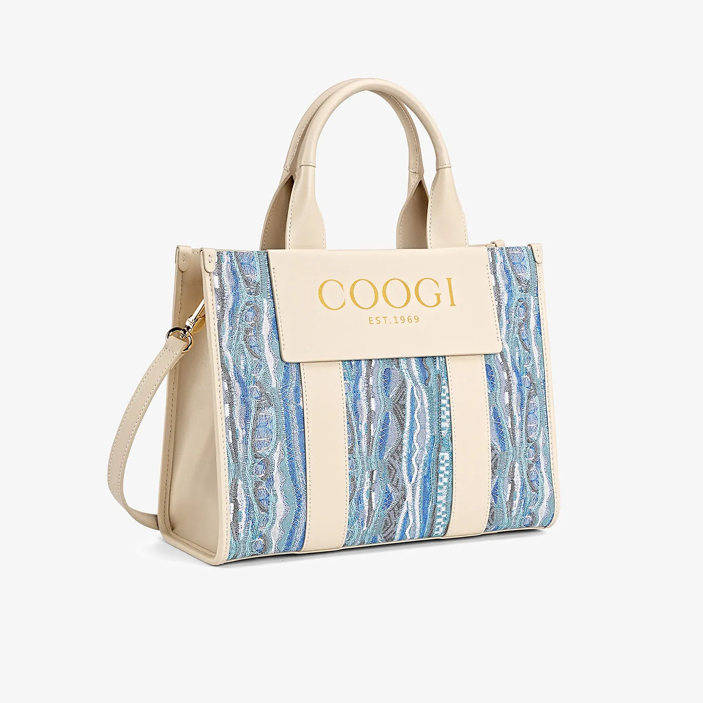 COOGI Hamptons geanta tote albastra piele sintetica