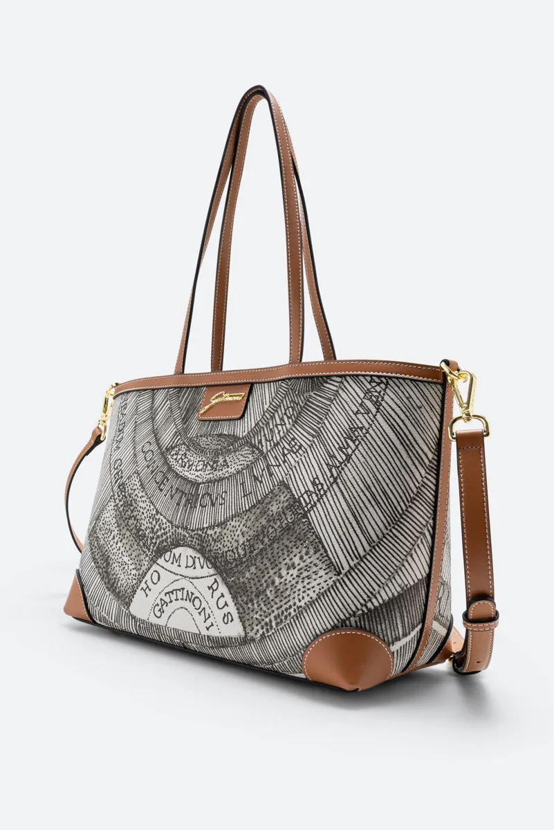 Gattinoni Lady Ink Sepia crossbody patrata PVC compacta