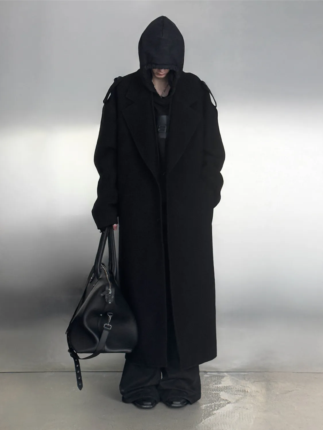 Enrage Lazy Coat palton negru lana