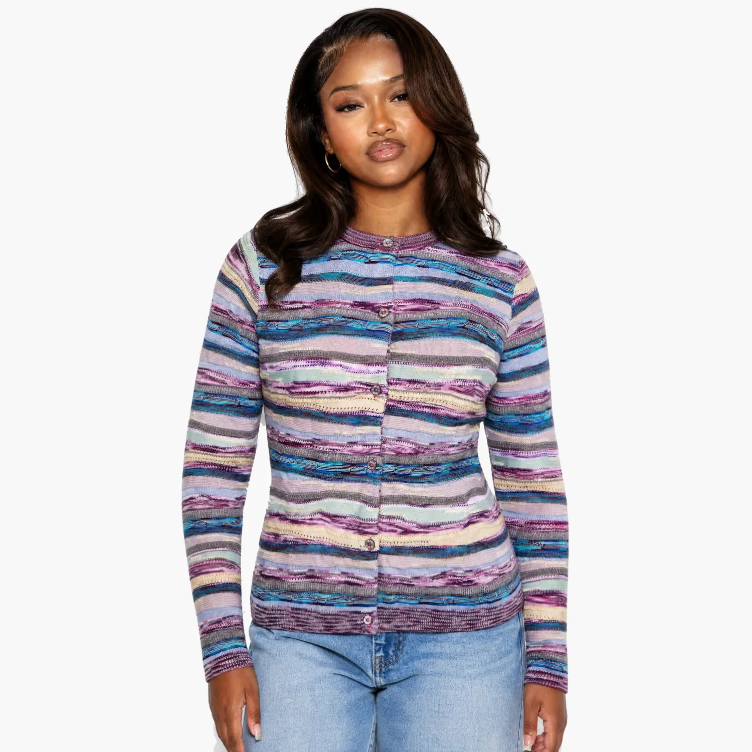 COOGI All-Season cardigan mov din bumbac mercerizat