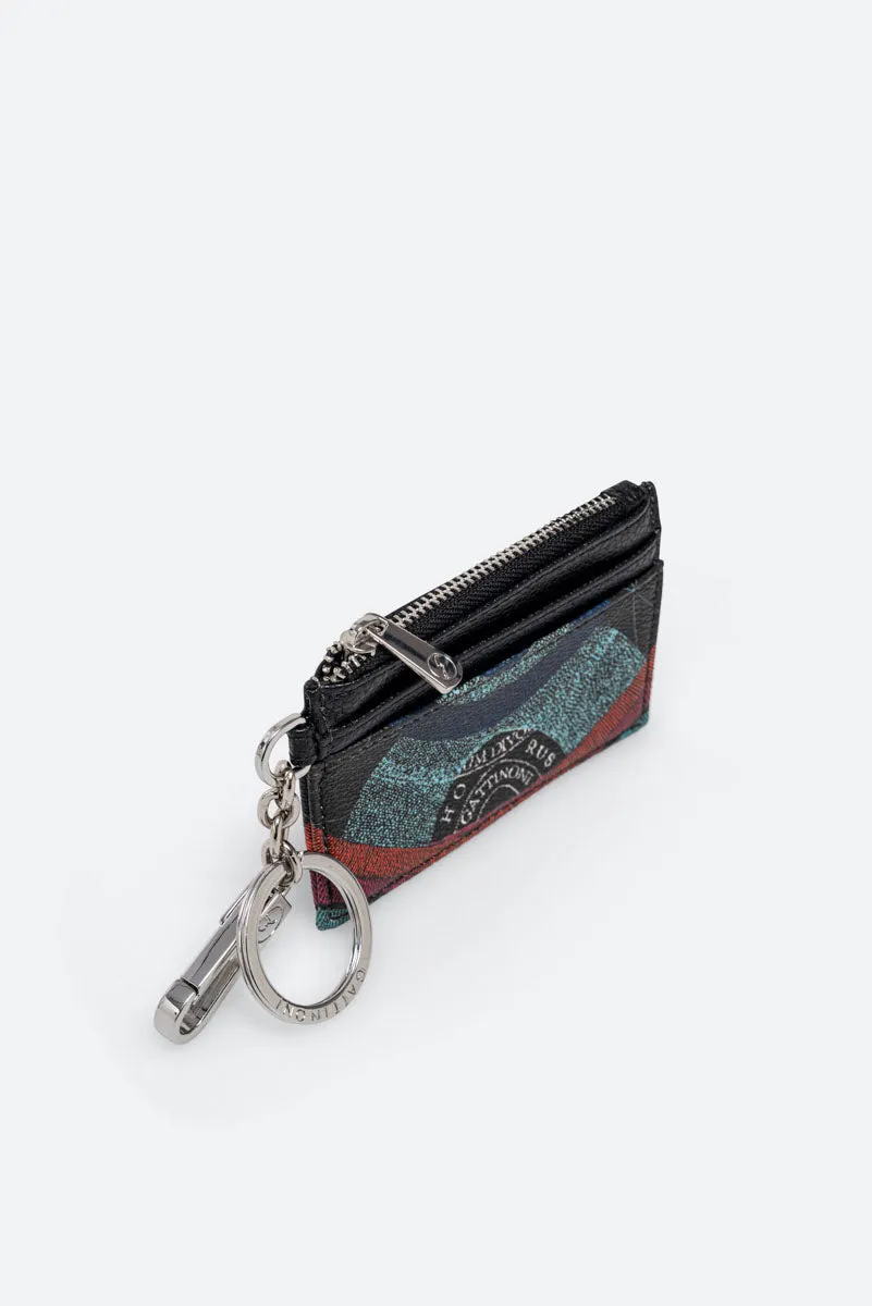Gattinoni Planetarium Black portcard breloc 10 cm piele