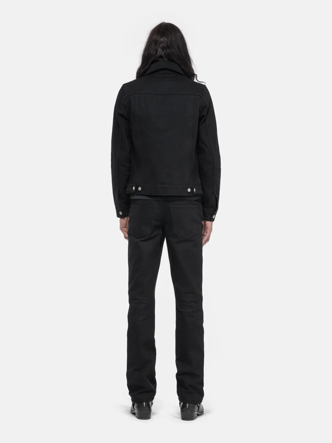 Enrage Slim Straight Jeans blugi negri denim