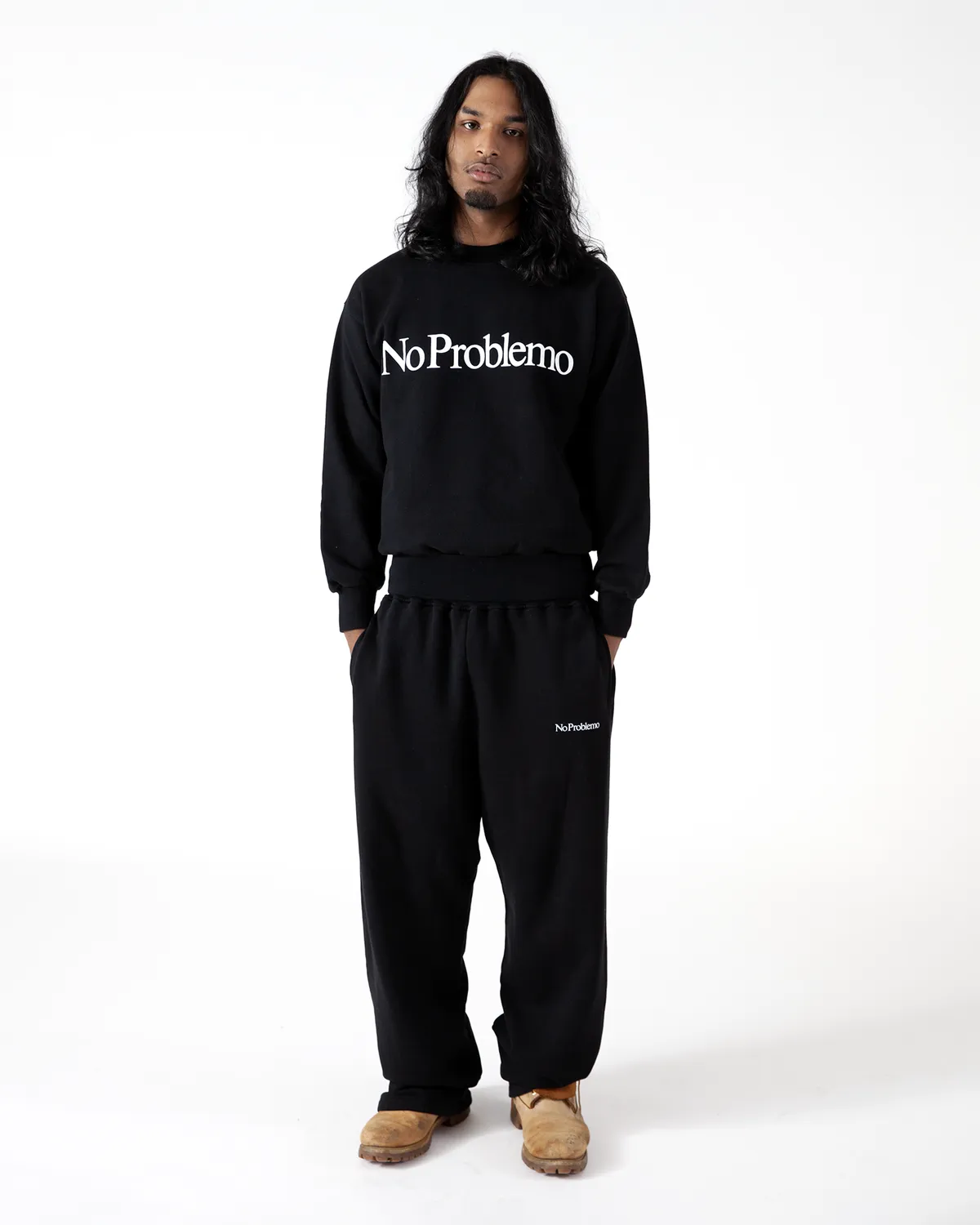 No Problemo Sweatpant pantaloni negri bumbac