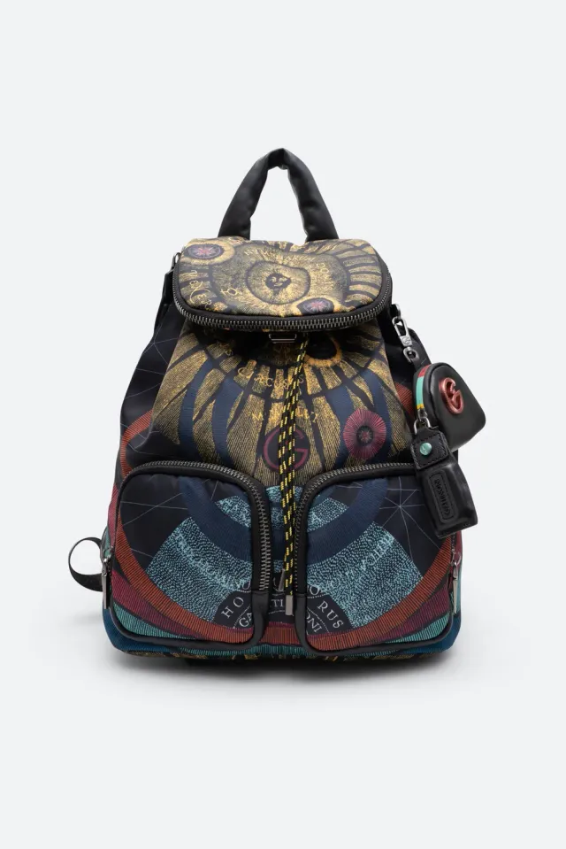 Gattinoni Planetarium Black rucsac mare negru tehnic piele
