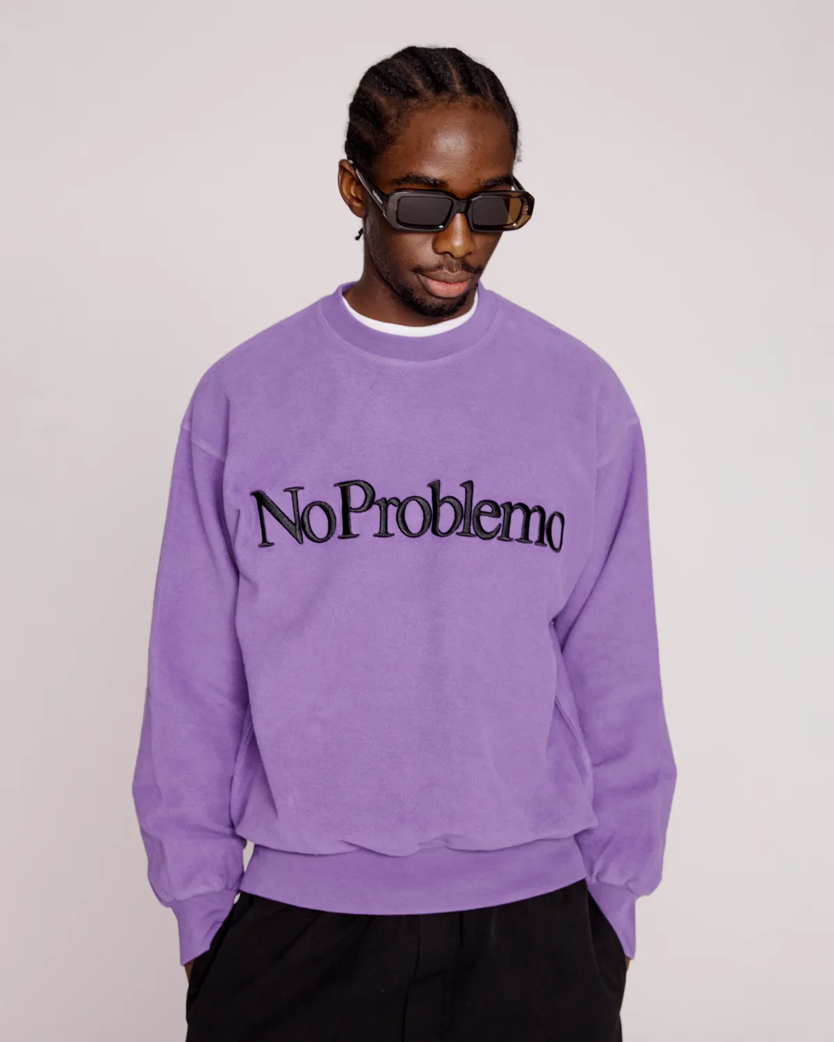 No Problemo Reverse Fleece hanorac lila bumbac