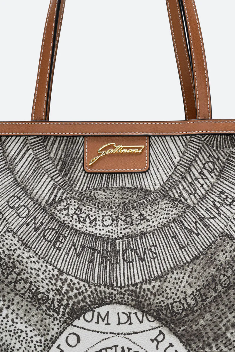 Gattinoni Lady Ink Sepia crossbody patrata PVC compacta