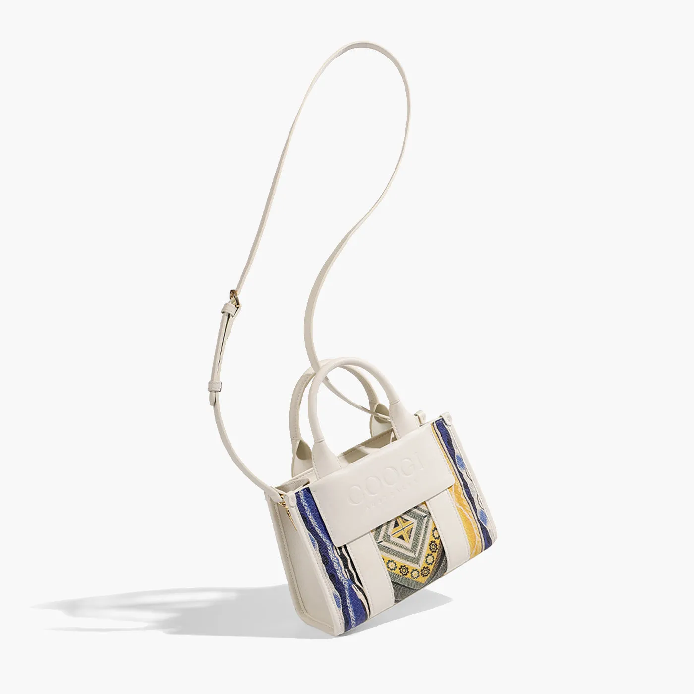 COOGI Hamptons Mini geanta tote cream piele
