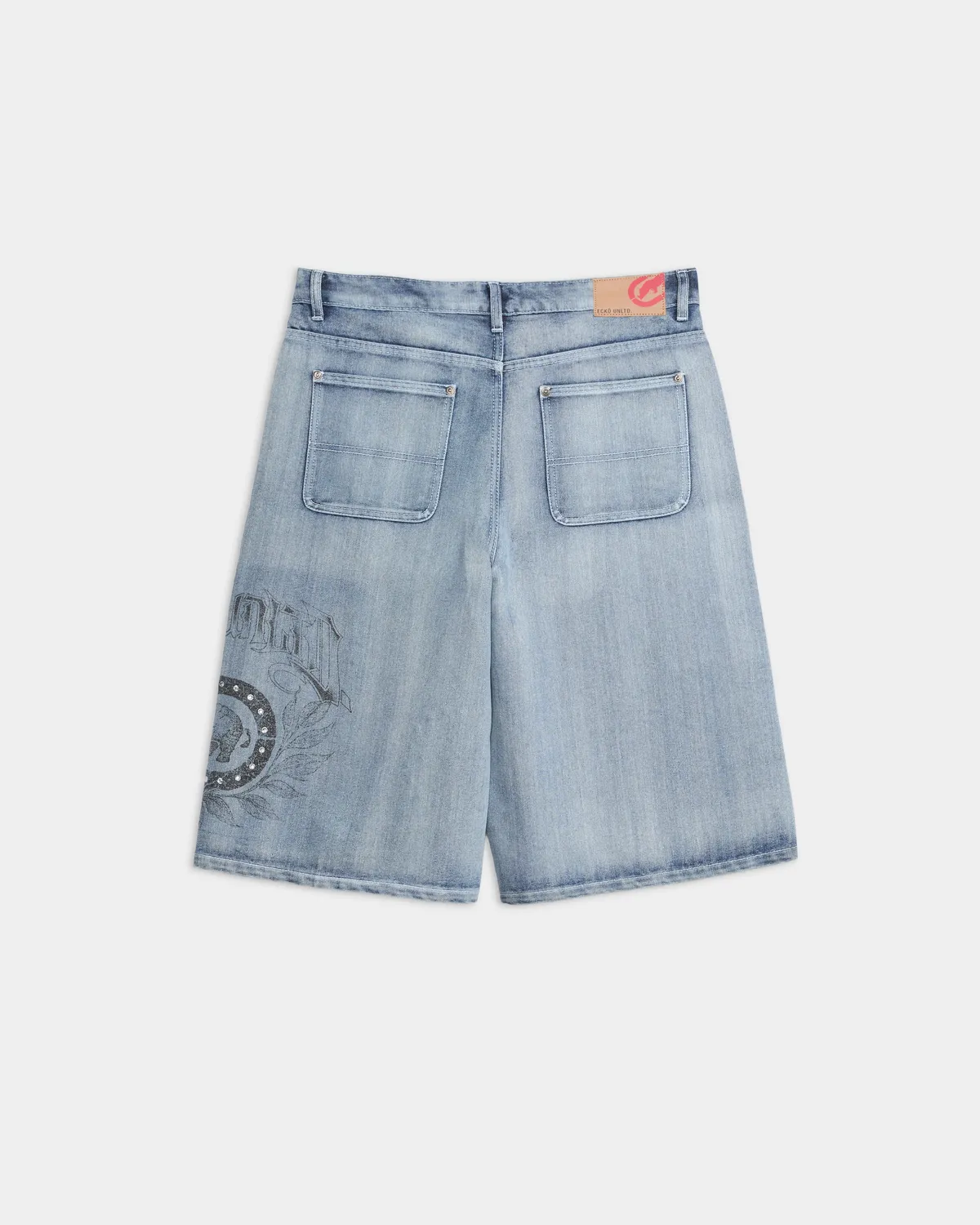 Ecko Red Denim Shorts pantaloni scurti baggy denim