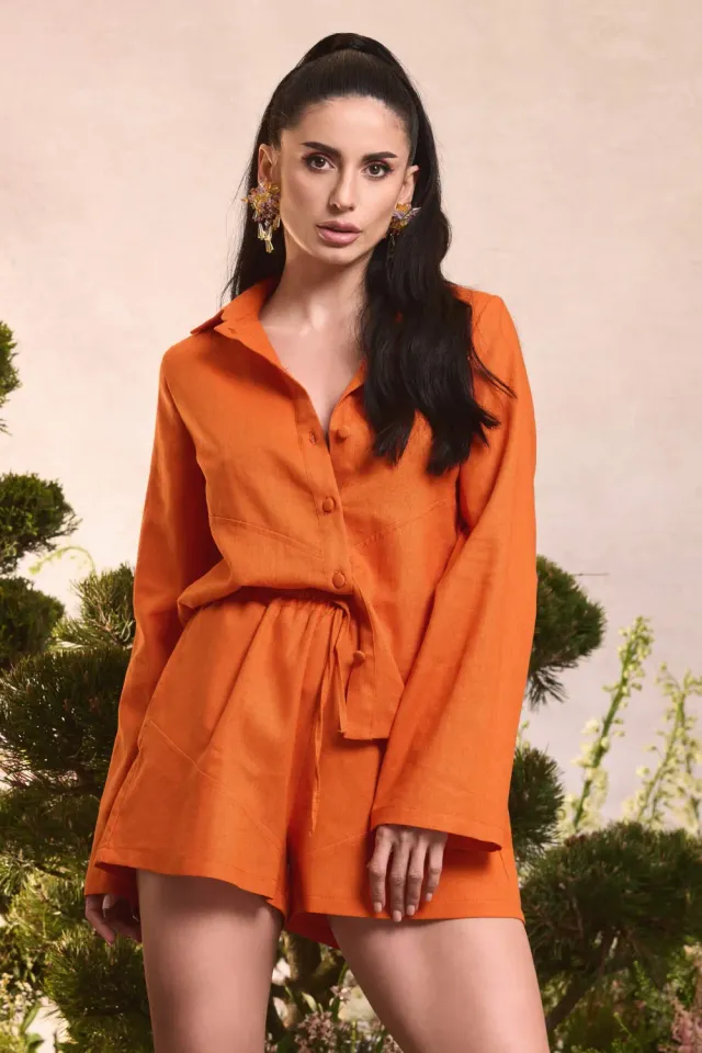 Grama Shop în cămașă orange lejeră