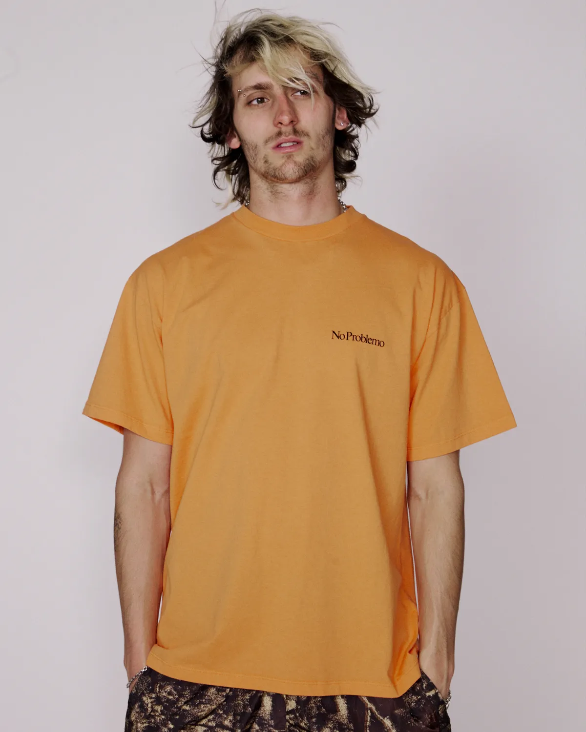 No Problemo Spaced Out tricou portocaliu bumbac