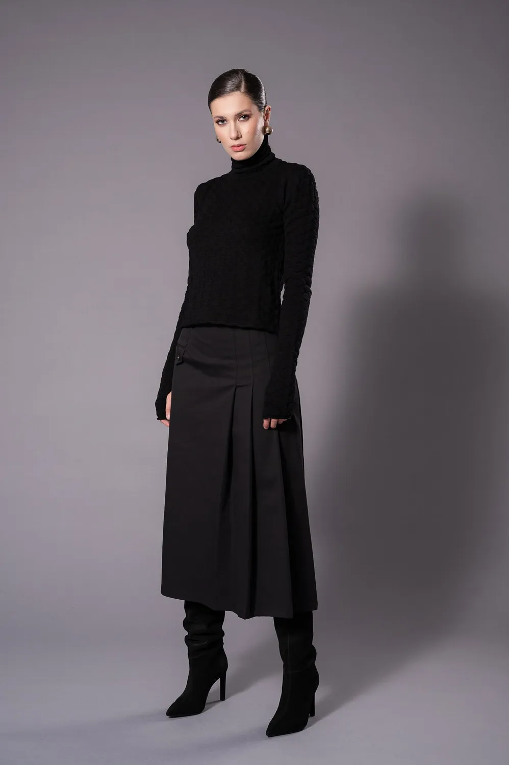 Dualitae Amy maleta neagra 100% lana merinos
