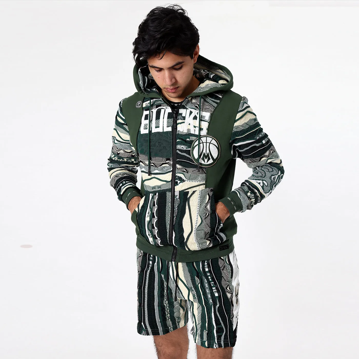 COOGI x NBA Milwaukee Bucks hanorac fermoar bumbac