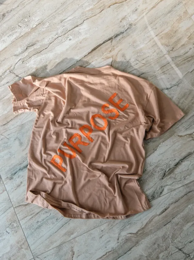 Createdby Purpose tricou oversized bej bumbac