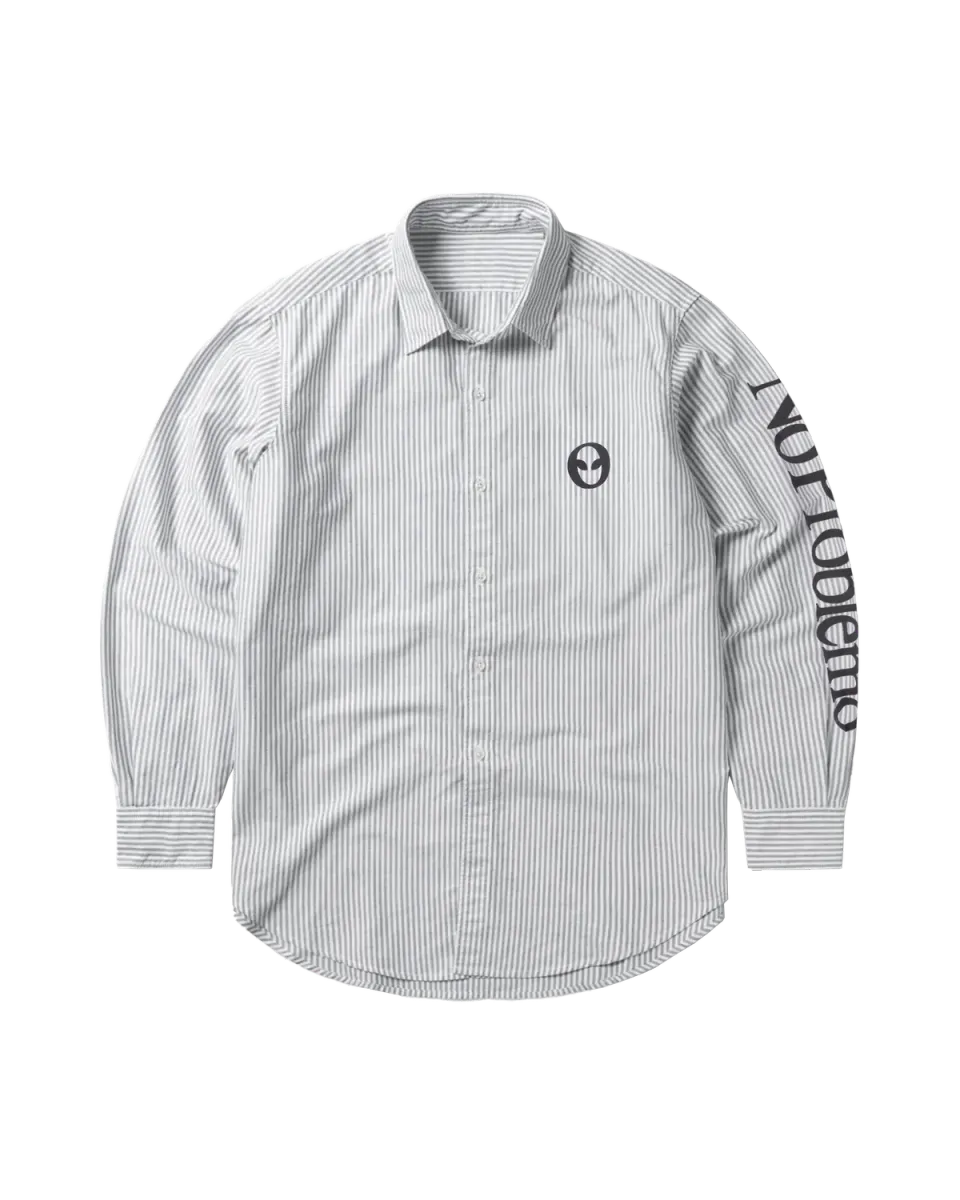 No Problemo Graphic Printed Oxford camasa neagra bumbac