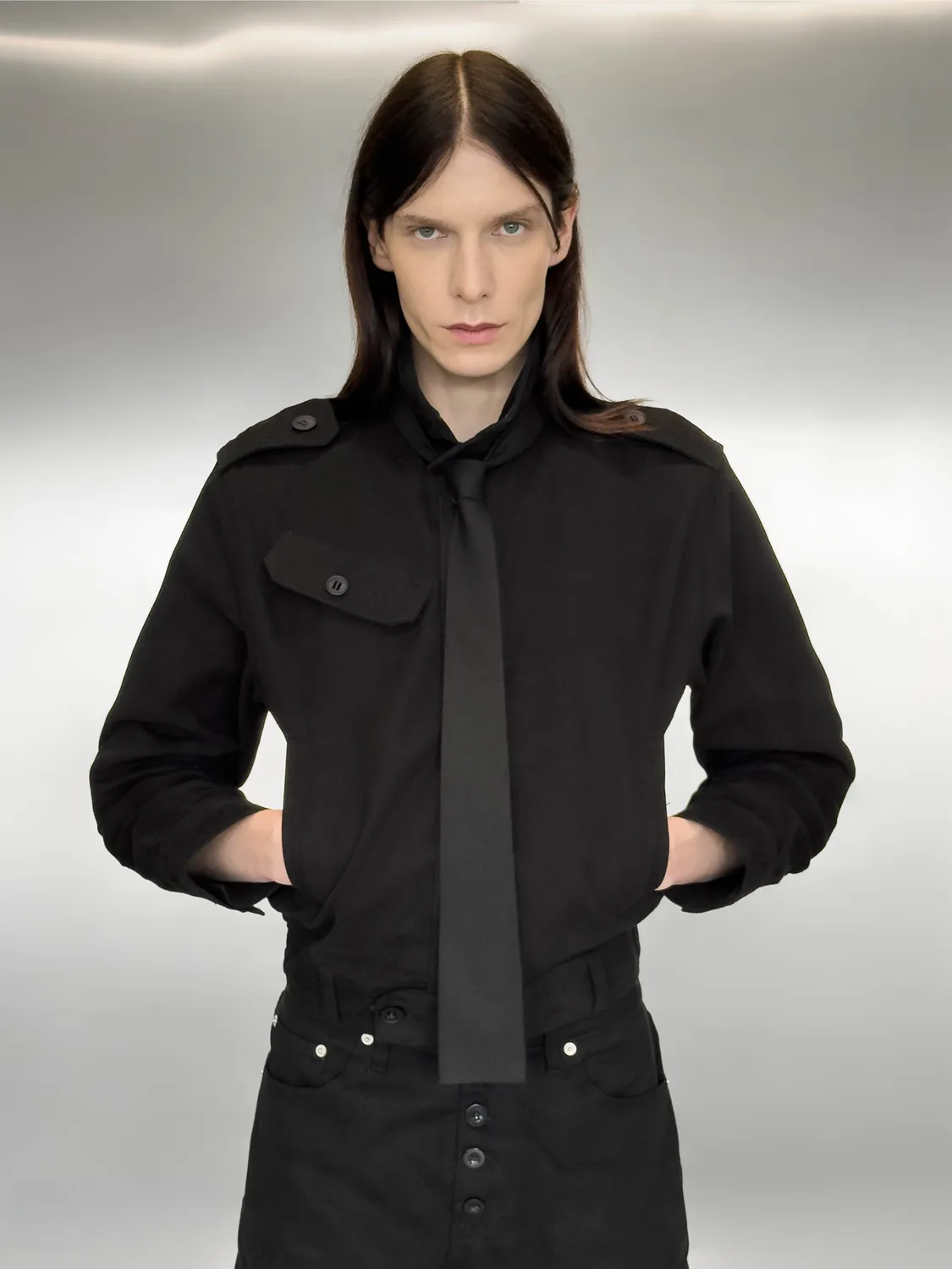 Enrage Officer Jacket geacă neagră canvas