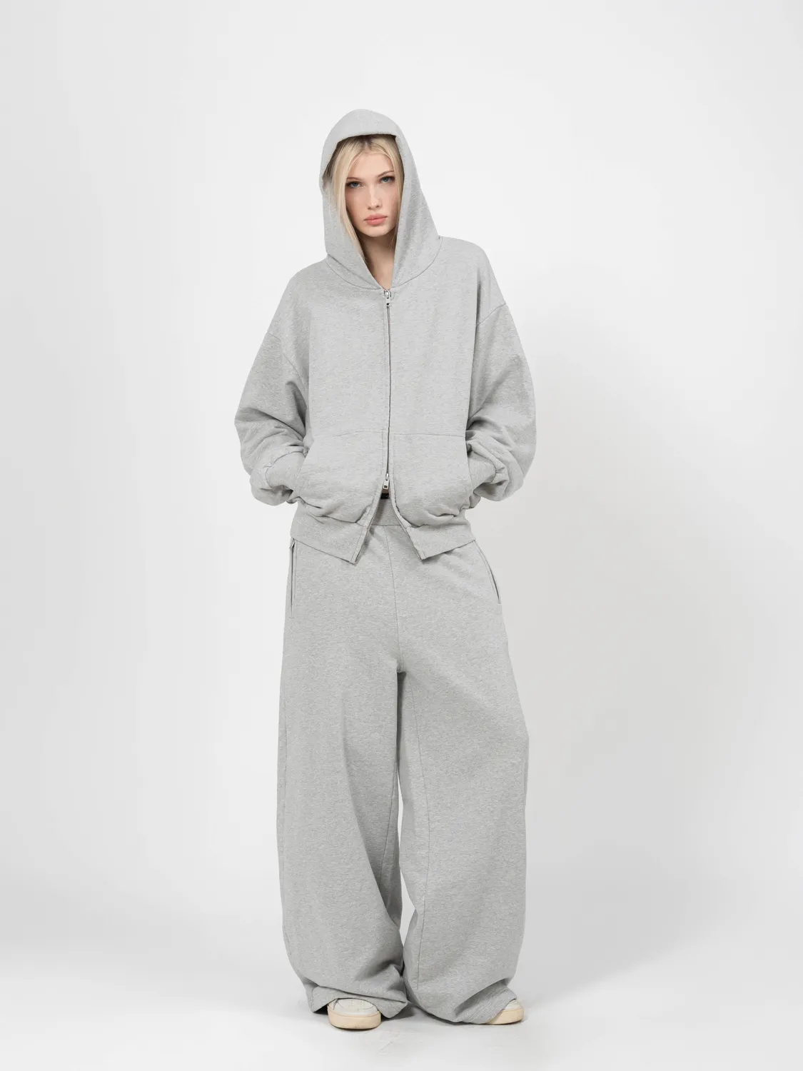 Enrage Blanc pantaloni trening gri 100% bumbac