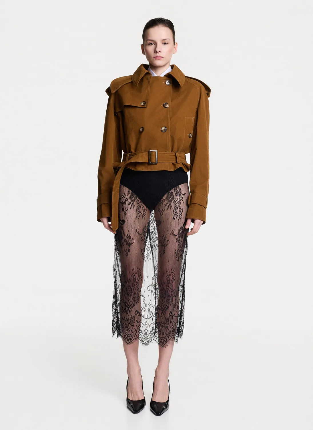 Dualitae Short Trench trenci scurt camel S-M