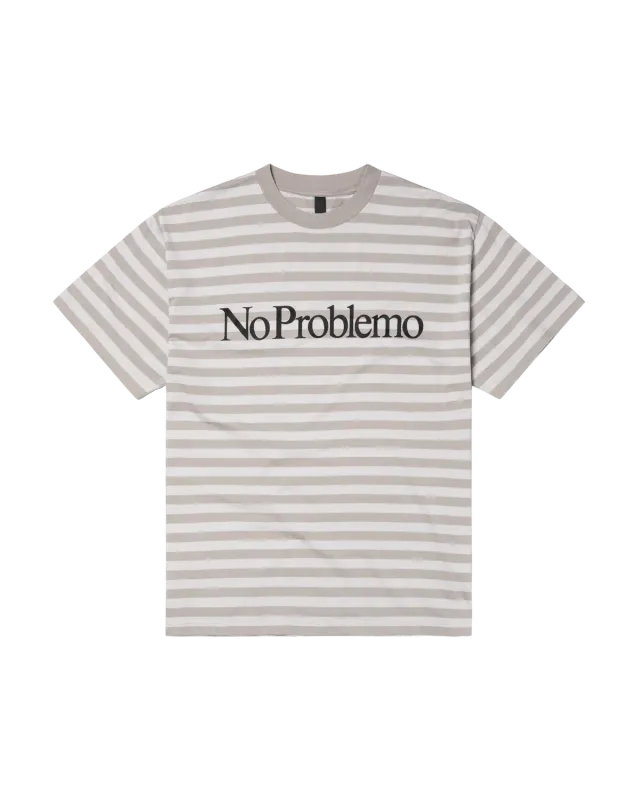 No Problemo Striped SS Tee tricou dungi gri bumbac
