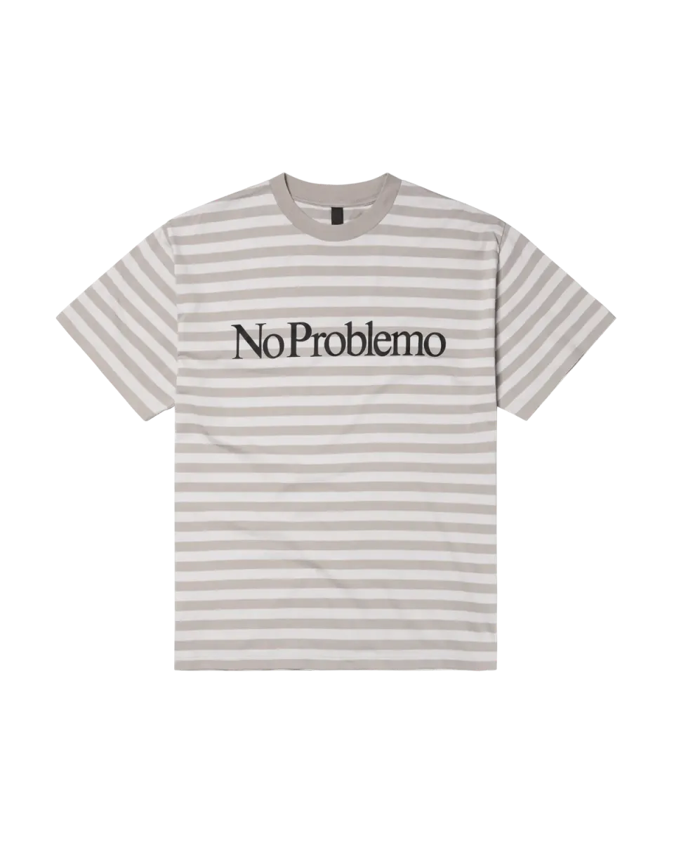 No Problemo Striped SS Tee tricou dungi gri bumbac