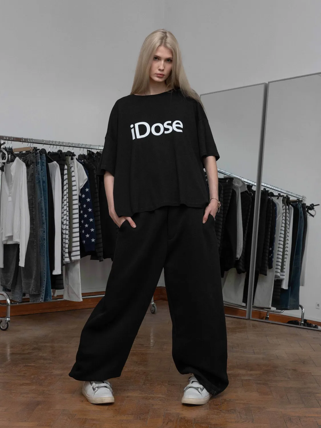 Enrage iDose Rib Baggy tricou negru larg din bumbac