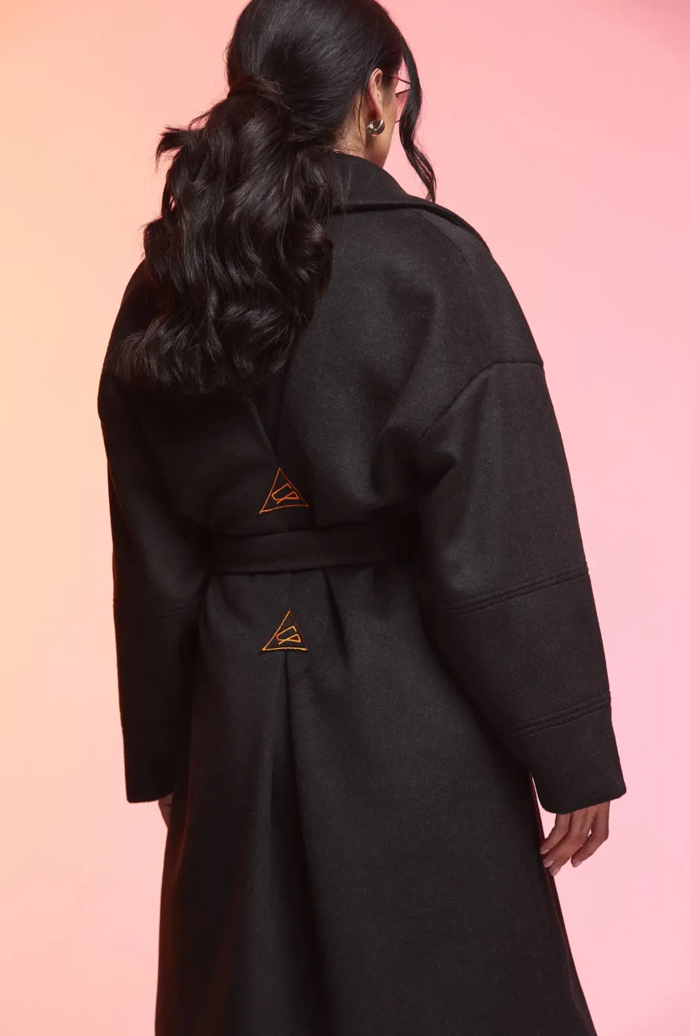 Grama Shop palton midi negru poliester