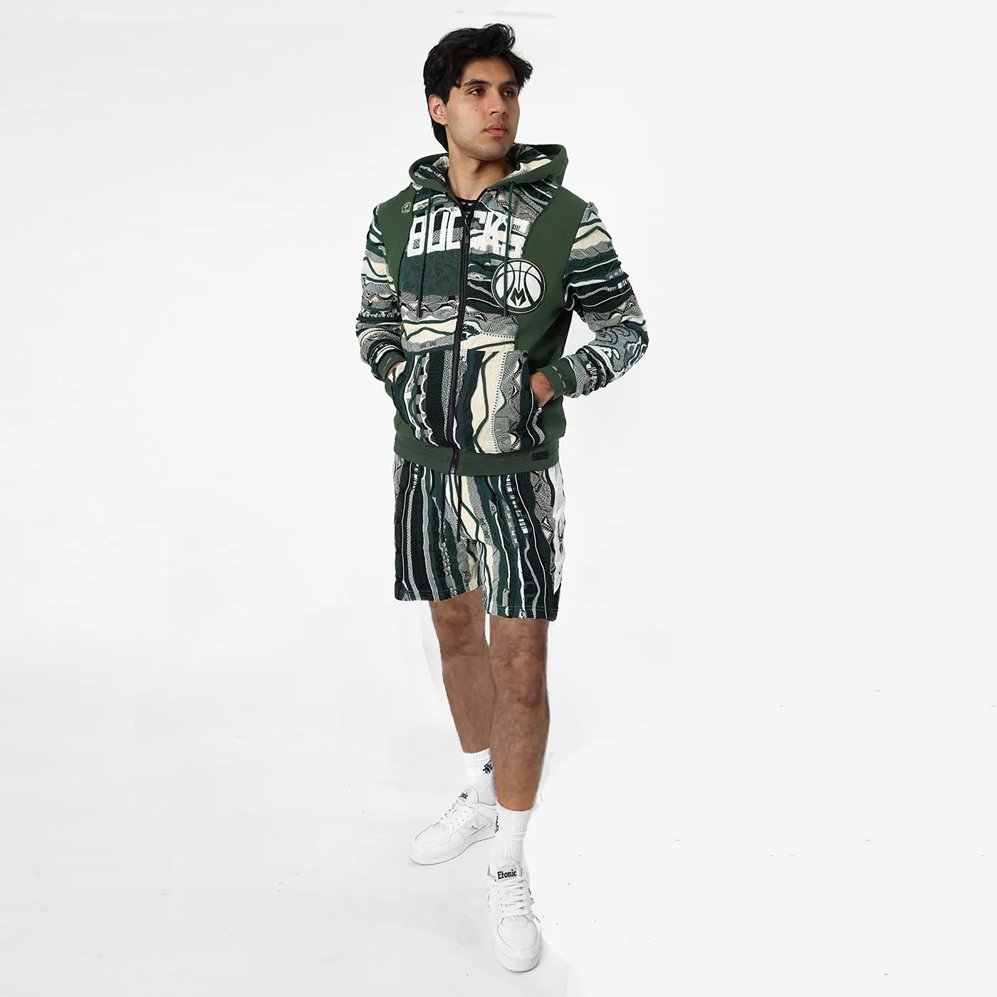 COOGI x NBA Milwaukee Bucks hanorac fermoar bumbac