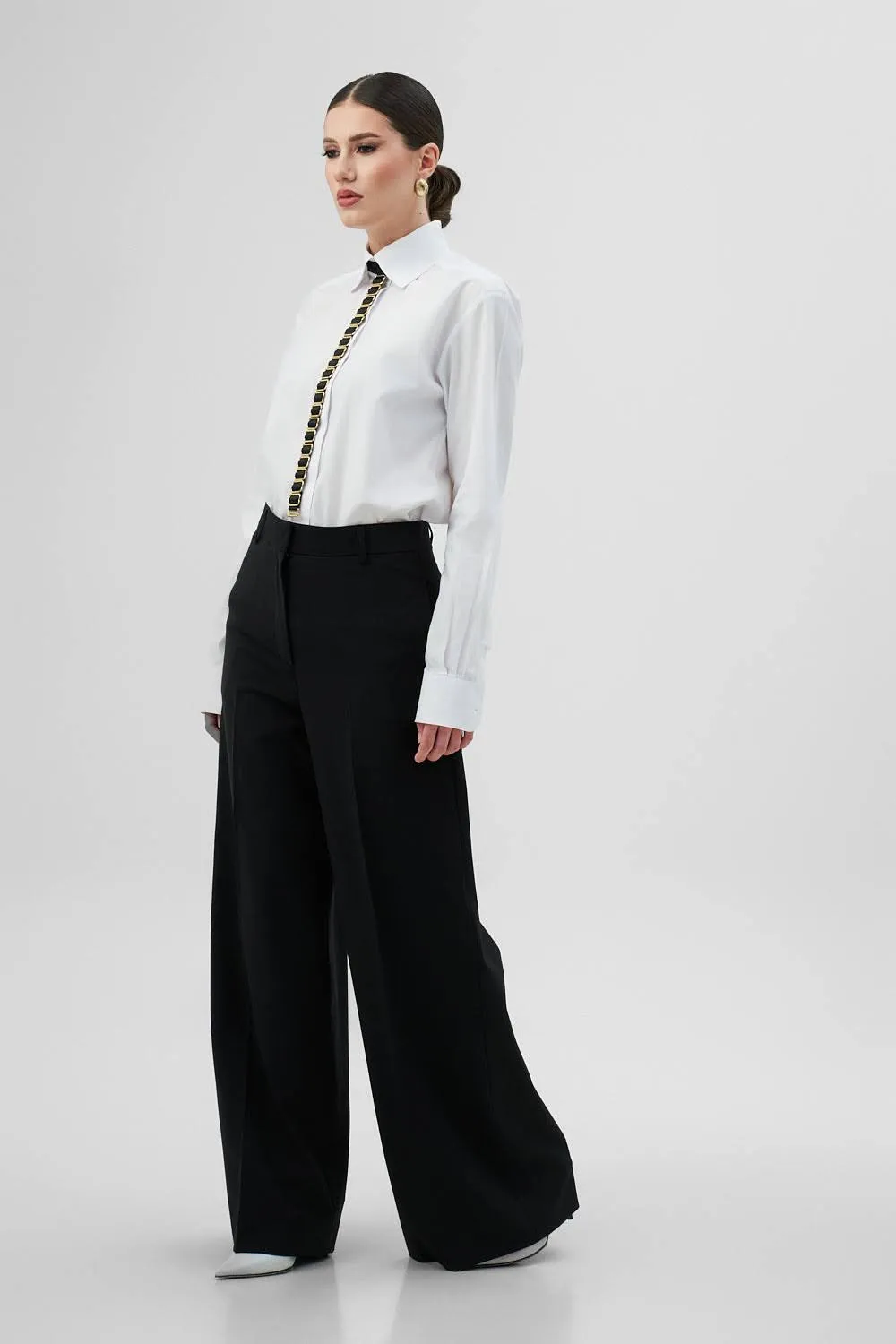 Dualitae Margot pantaloni lână negri lungi