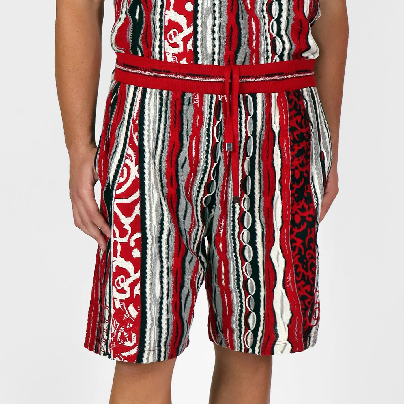 COOGI Red-Black pantaloni scurti rosii din bumbac
