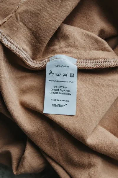 Createdby Purpose tricou oversized bej bumbac