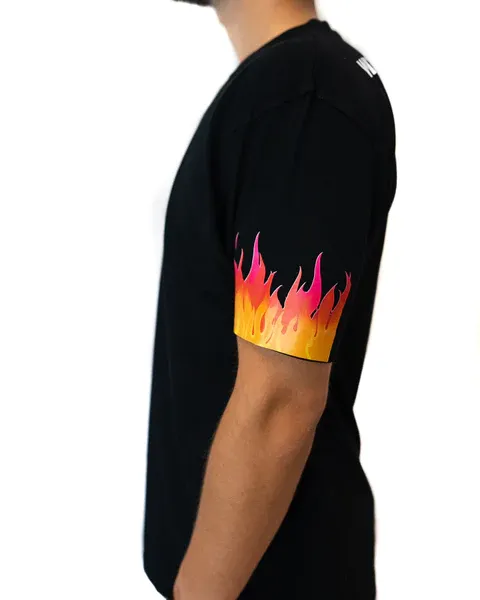 Createdby Black Gradient tricou boxy negru bumbac