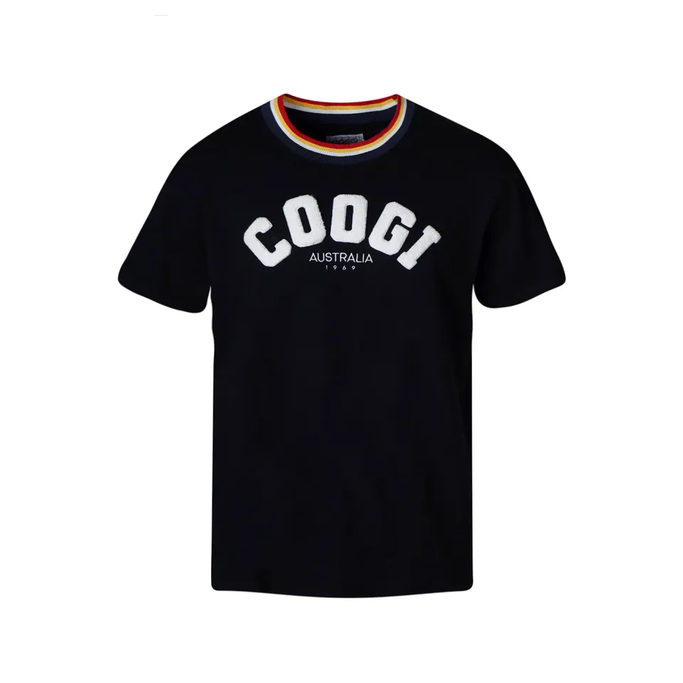 COOGI Block Logo tricou oversized negru bumbac greu